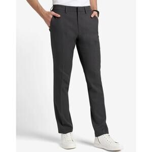 NWT Kenneth Cole Reaction Stretch Modern Fit Micro Check Charcoal Pants 34x34